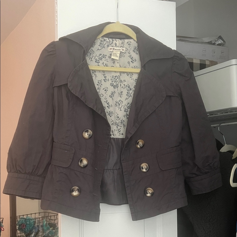 Dark Gray Double-Breasted Jacket